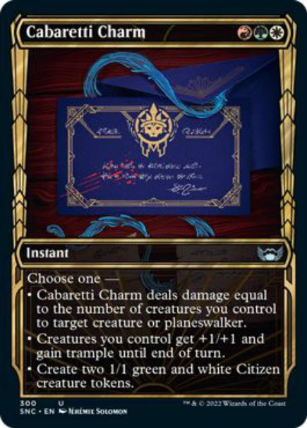 (英)【Foil】舞台座一家の魔除け / Cabaretti Charm ★ショーケース枠★(黄金時代カード) 【SNC】 No.300