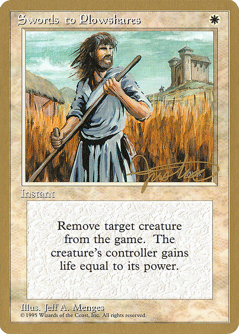 (英)剣を鍬に / Swords to Plowshares【PTC】 ProTour NewYork Decks 1996 Mark Justice 金枠 No.059