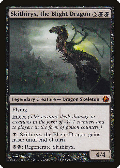 (英)【Foil】荒廃のドラゴン、スキジリクス / Skithiryx, the Blight Dragon【SOM】 No.079