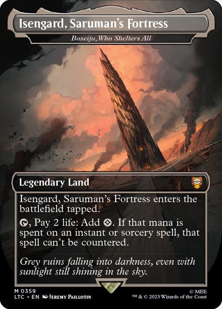 (英)【Foil】サルマンの要塞、アイゼンガルド / Isengard, Saruman's Fortress[すべてを護るもの、母聖樹 / Boseiju, Who Shelters All] ★ボーダーレス★(王国と遺物) 【LTC】 No.359