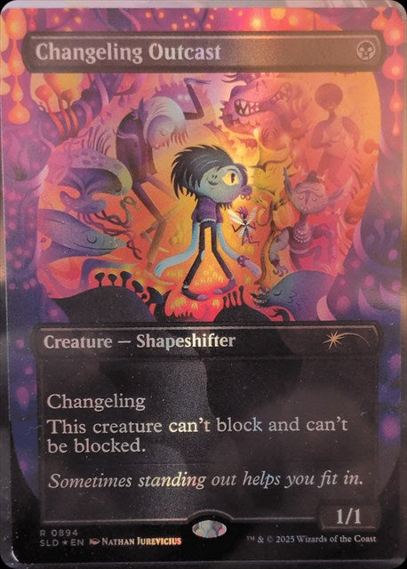 (英)【Foil】変わり身ののけ者 / Changeling Outcast【SLD】 Secret Lair Commander Deck: Everyone's Invited No.894