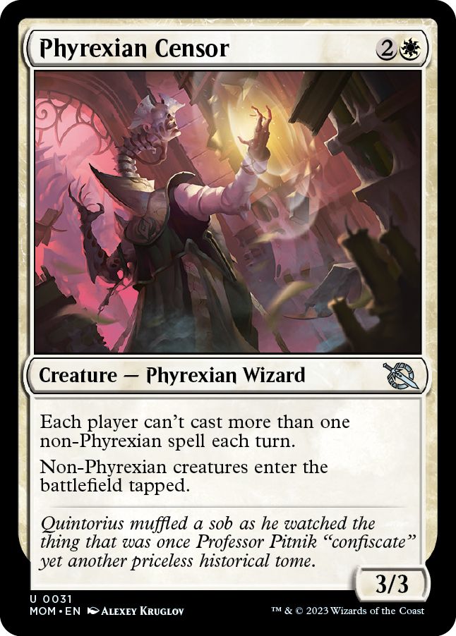 (英)【Foil】ファイレクシアの検閲官 / Phyrexian Censor【MOM】 No.031