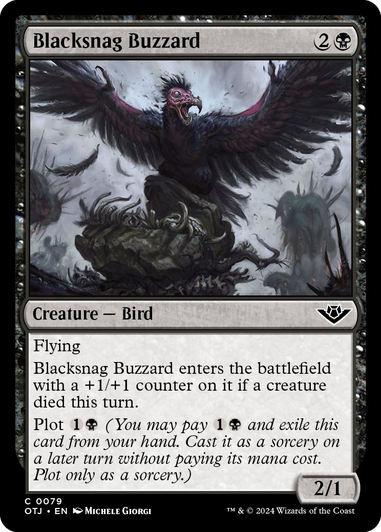 (英)【Foil】黒鉤のノスリ / Blacksnag Buzzard【OTJ】 No.079