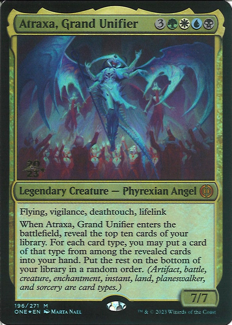 (英)【Foil】偉大なる統一者、アトラクサ / Atraxa, Grand Unifier【ONE】プレリリースプロモ No.196