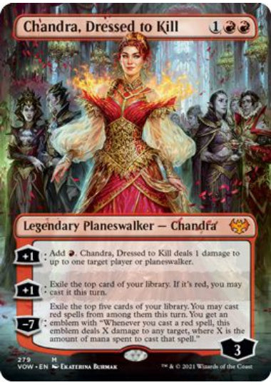 (英)【Foil】勝負服纏い、チャンドラ / Chandra, Dressed to Kill ★ボーダーレス★ 【VOW】 No.279