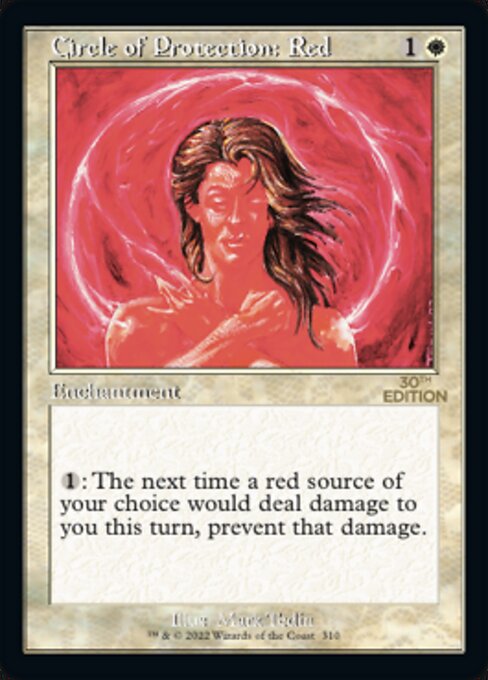 (英)赤の防御円 / Circle of Protection: Red【30A】 旧枠加工カード No.310 ※トーナメントで使用することはできません。