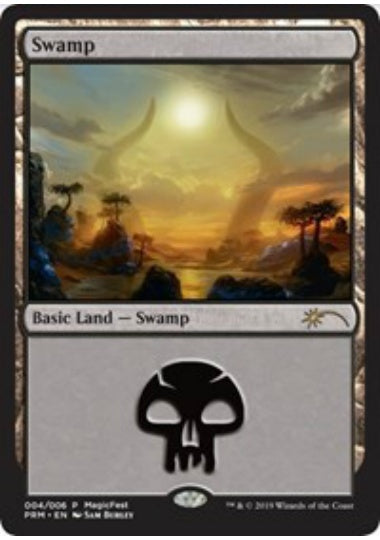(英)【Foil】沼 / Swamp【PRM】2019年 マジックフェストプロモ No.193