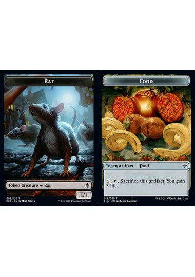 (英)【Foil】ネズミトークン / Rat TokenNo.006 - 食物トークン / Food Token【ELD-TOKEN】 No.016