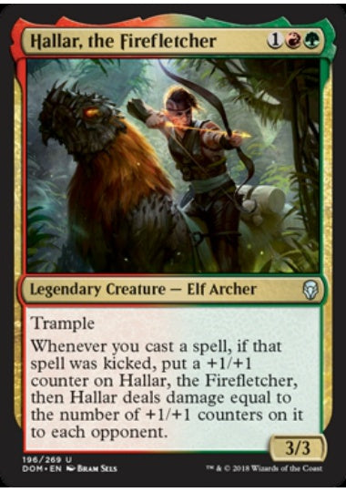 (英)【Foil】炎矢師、ハラー / Hallar, the Firefletcher【DOM】 No.196