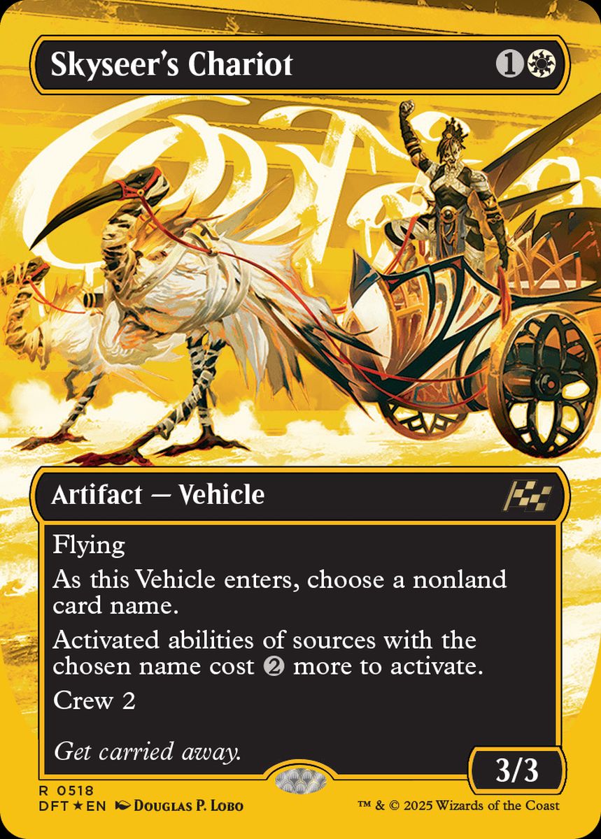 (英)【ファーストプレイスFoil】空見の戦車 / Skyseer's Chariot ★ボーダーレス★ 【DFT】 No.518