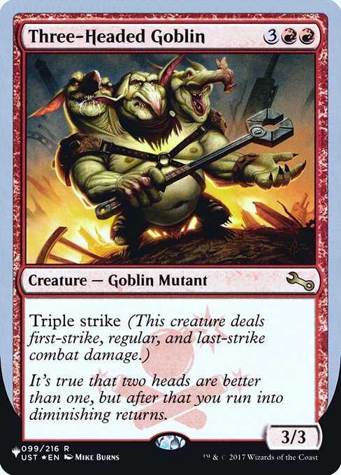 (英)【Foil】Three-Headed Goblin【UNF-LST】 No.031