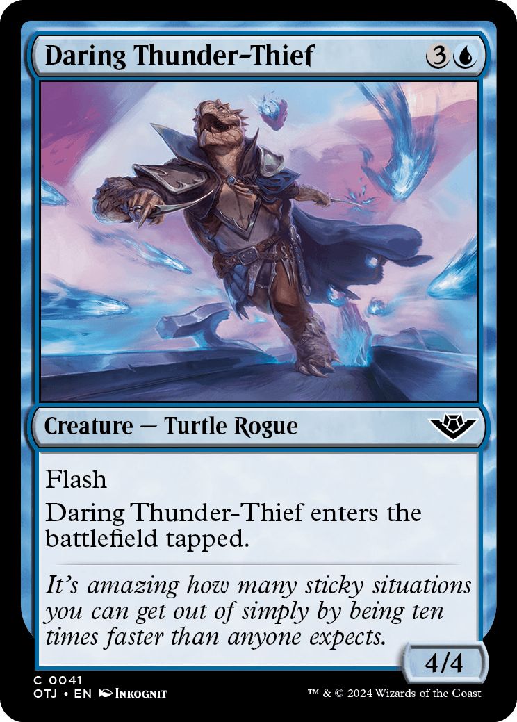 (英)【Foil】勇敢な雷盗 / Daring Thunder-Thief【OTJ】 No.041