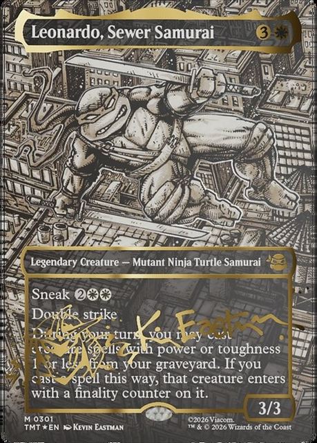 (英)【Foil】Leonardo, Sewer Samurai / Leonardo, Sewer Samurai ★ボーダーレス★(「Kevin Eastmanシグネチャー」) 【TMT】 No.301