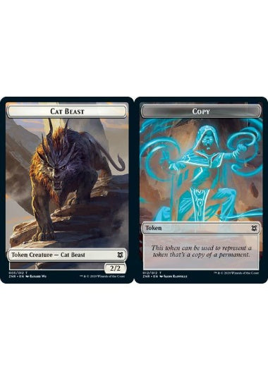(英)【Foil】猫・ビーストトークン / Cat Beast TokenNo.003 - コピートークン / Copy Token【ZNR-TOKEN】 No.012