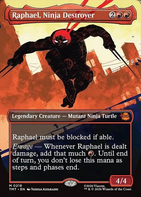 (英)破壊のニンジャ、ラファエロ / Raphael, Ninja Destroyer ★ボーダーレス★(シルエット・カード) 【TMT】 No.218
