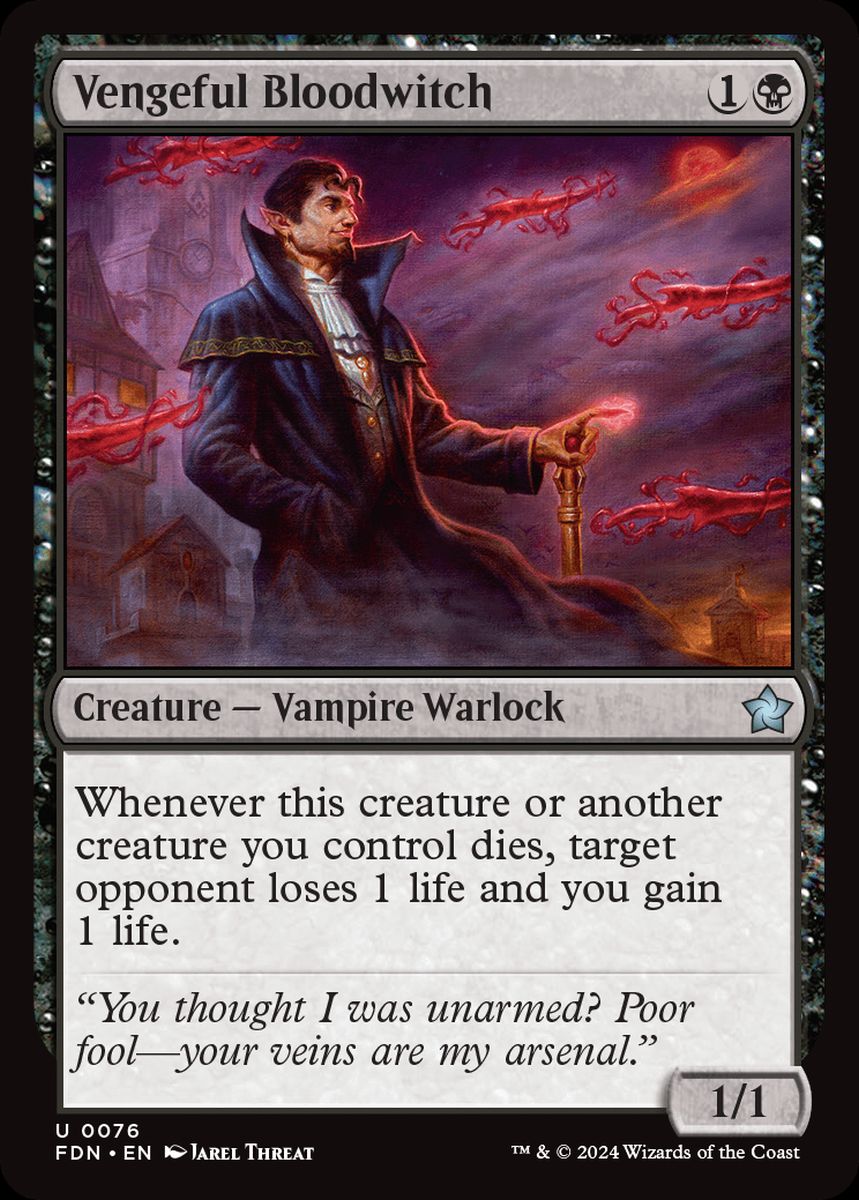 (英)【Foil】復讐に燃えた血術師 / Vengeful Bloodwitch【FDN】 No.076