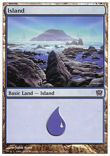 (英)【Foil】島 / Island【9ED】 No.335
