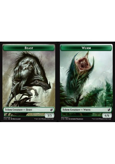 (英)ビーストトークン / Beast Token No.013 - ワームトークン / Wurm Token【C19-TOKEN】 No.021