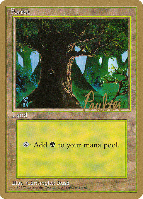 (英)森 / Forest【PTC】 (Dark Tree) ProTour NewYork Decks 1996 Preston Poulter 金枠 No.305