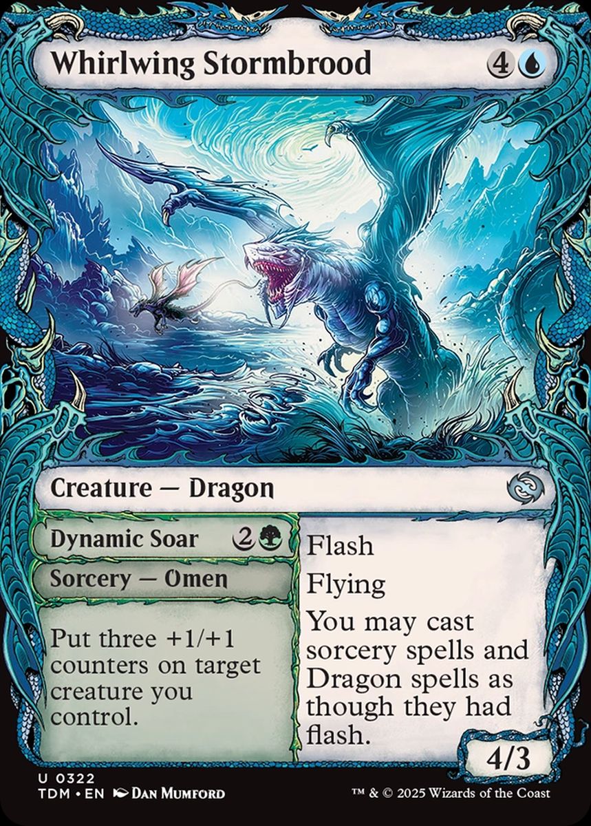 (英)【Foil】竜巻翼の嵐孵り / Whirlwing Stormbrood - 力強き飛翔 / Dynamic Soar ★ショーケース枠★(ドラコニック) 【TDM】 No.322