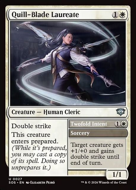 (英)【Foil】羽ペン剣の桂冠詩人 - 二重の意図 / Quill-Blade Laureate - Twofold Intent【SOS】 No.027