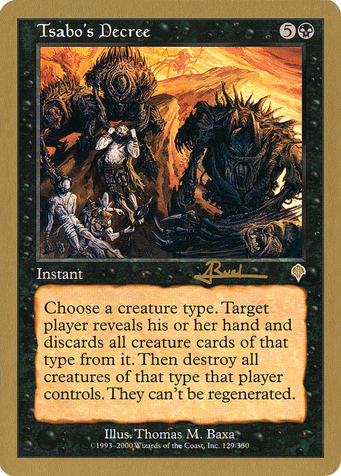 (英)サーボの命令 / Tsabo's Decree【WC01】 World Championship Decks 2001 Antoine Ruel 金枠 No.039