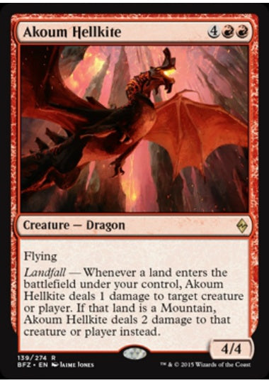 (英)【Foil】アクームのヘルカイト / Akoum Hellkite【BFZ】 No.139
