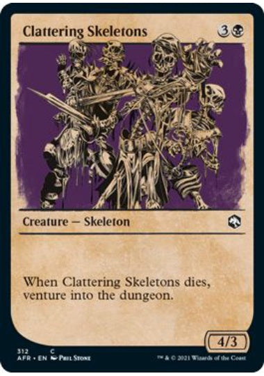 (英)【Foil】かたつく骸骨 / Clattering Skeletons ★ショーケース枠★(ルールブック・カード) 【AFR】 No.312