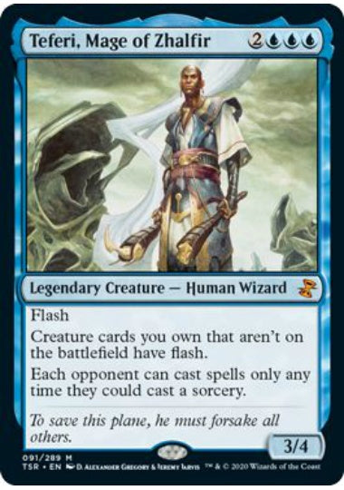 (英)【Foil】ザルファーの魔道士、テフェリー / Teferi, Mage of Zhalfir【TSR】 No.091