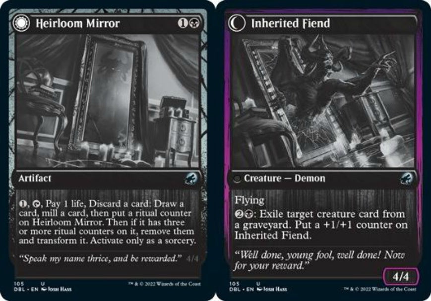 (英)【Foil】先祖伝来の鏡 / Heirloom Mirror - 相続された悪鬼 / Inherited Fiend【DBL】 No.105