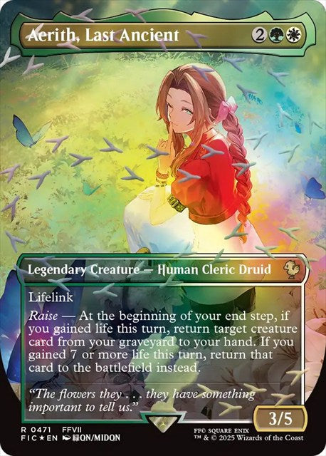(英)【チョコボトラックFoil】最後の古代種エアリス / Aerith, Last Ancient ★ボーダーレス★ 【FIC】 No.471