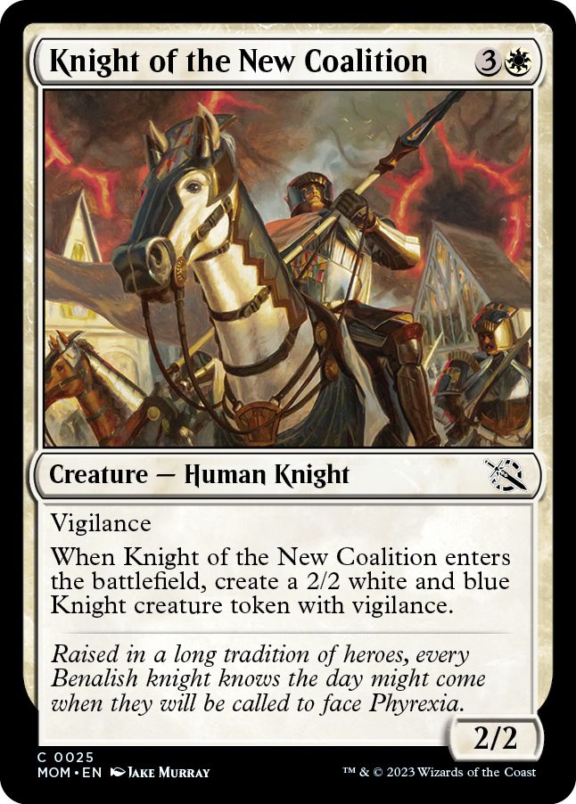 (英)【Foil】新たな連合の騎士 / Knight of the New Coalition【MOM】 No.025
