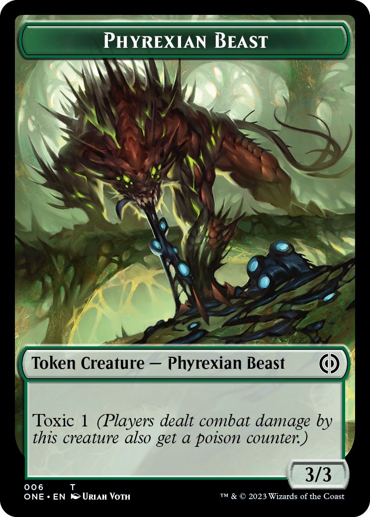 (英)ファイレクシアン・ビーストトークン / Phyrexian Beast Token【ONE-TOKEN】 No.006