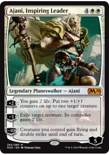 (英)【Foil】鼓舞する指導者、アジャニ / Ajani, Inspiring Leader【M20】プレインズウォーカーデッキ収録 No.282