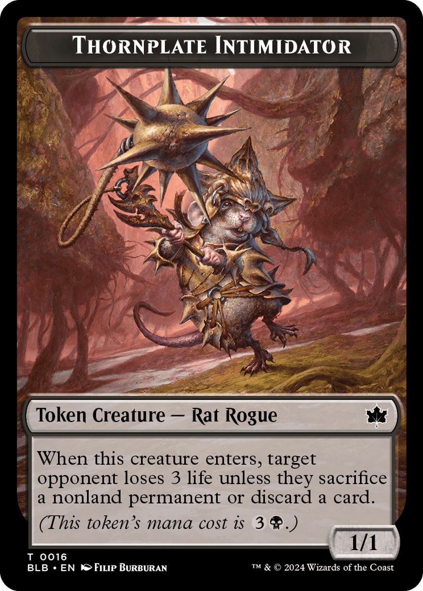 (英)茨鎧の威嚇者トークン / Thornplate Intimidator Token【BLB-TOKEN】 No.016