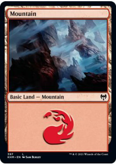 (英)【Foil】山 / Mountain【KHM】統率者デッキ収録 No.397