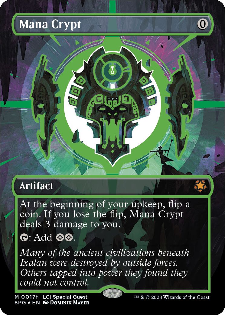 (英)【Cosmium Neon Ink Foil-Green】魔力の墓所 / Mana Crypt ★ボーダーレス★(スペシャルゲスト) 【SPG】 No.017f