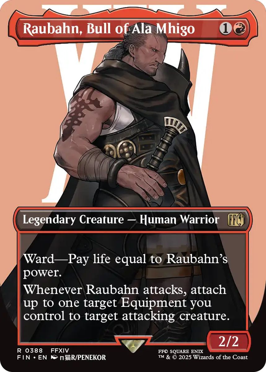 (英)【Foil】アラミゴの猛牛、ラウバーン / Raubahn, Bull of Ala Mhigo ★ボーダーレス★(キャラクター) 【FIN】 No.388