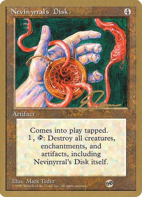 (英)ネビニラルの円盤 / Nevinyrral's Disk【PTC】 ProTour NewYork Decks 1996 Eric Tam サイドボード 金枠 No.207