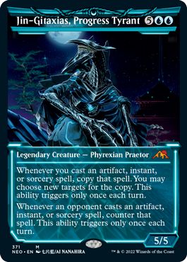 (英)【Foil】発展の暴君、ジン＝ギタクシアス / Jin-Gitaxias, Progress Tyrant ★ショーケース枠★(淡光フレーム・カード) 【NEO】コレクター・ブースター版 No.371
