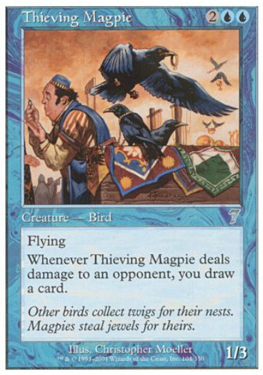(英)【Foil】泥棒カササギ / Thieving Magpie【7ED】 No.104