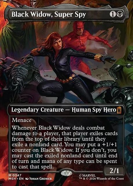 (英)【Foil】スーパースパイ、ブラック・ウィドウ / Black Widow, Super Spy ★ボーダーレス★(「シーン・カード」) 【MSH】 No.347