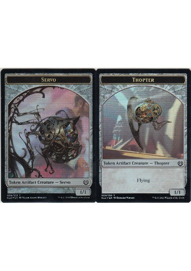 (英)【Foil】霊気装置トークン / Servo Token - 飛行機械トークン / Thopter Token【PRM】マジック・リーグプロモ No.158