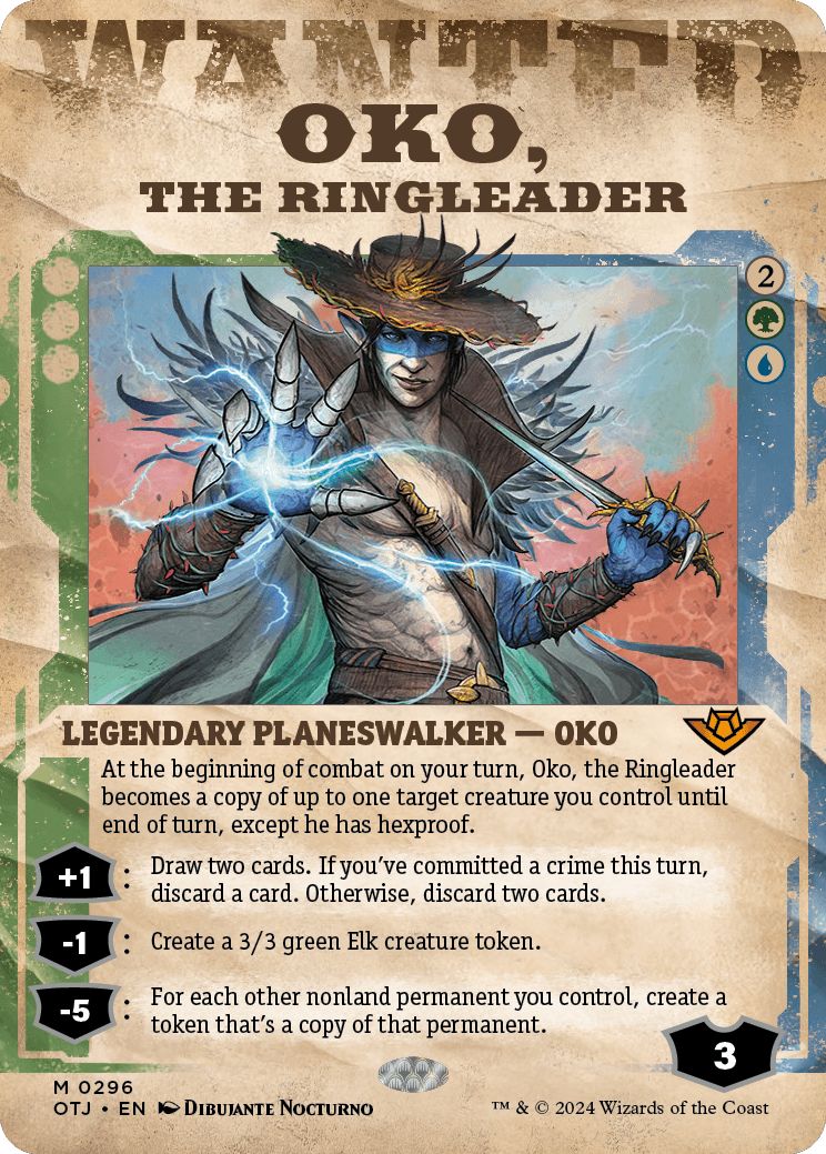 (英)【Foil】首謀者、オーコ / Oko, the Ringleader ★ショーケース枠★(「手配書」ショーケース版) 【OTJ】 No.296