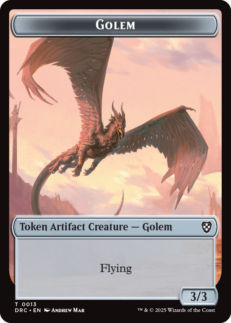 (英)ゴーレムトークン / Golem Token No.013 - ナラーの霊気ジェットトークン / Nalaar Aetherjet Token【DRC-TOKEN】 No.016