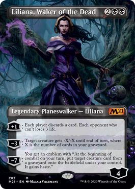 (英)死者を目覚めさせる者、リリアナ / Liliana, Waker of the Dead ★拡張枠★ 【M21】 No.282