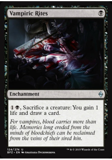 (英)【Foil】吸血の儀式 / Vampiric Rites【BFZ】 No.124