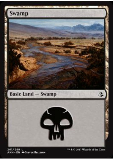 (英)【Foil】沼 / Swamp【AKH】 No.261