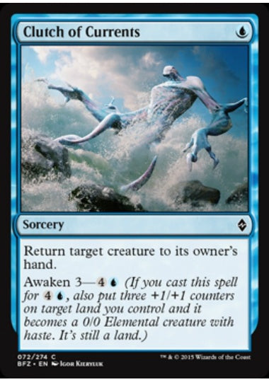 (英)【Foil】掴み掛かる水流 / Clutch of Currents【BFZ】 No.072