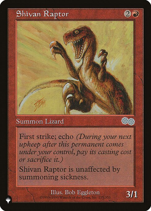 (英)シヴの猛竜 / Shivan Raptor【USG】 PWシンボル付き再販 No.215